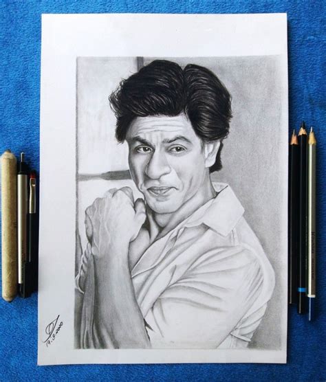 Pencil Drawing Of Shah Rukh Khan Srk Pencil Drawings Drawings