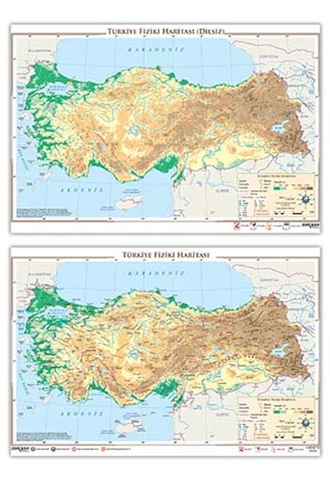 Ankara Yayıncılık Türkiye Fiziki Haritası