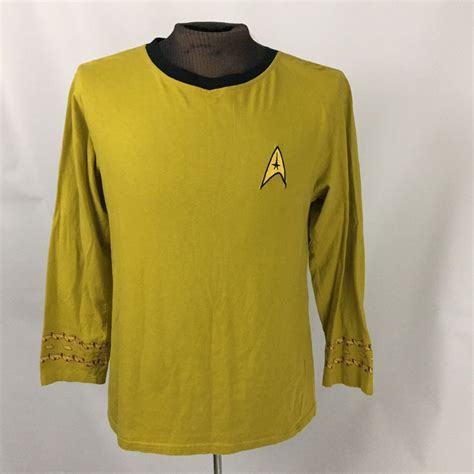 Star Trek Captain Kirk Yellow Uniform Shirt Jersey Long Sleeve Mustard