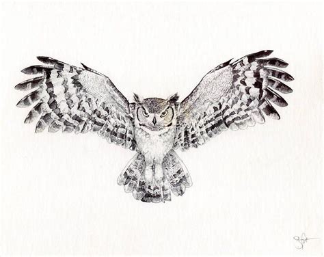Great Horned Owl By Wingedkobrathethird Tatuaje De Lechuza Diseño De