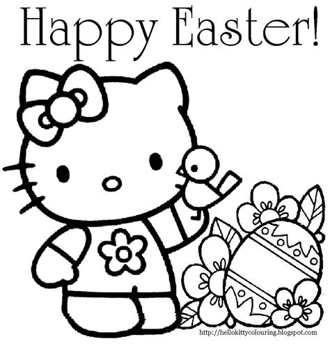 Interactive Magazine Hello Kitty Easter Coloring Page