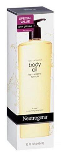neutrogena lightweight body oil dry skin sheer moisturizer in light sesame 32 oz