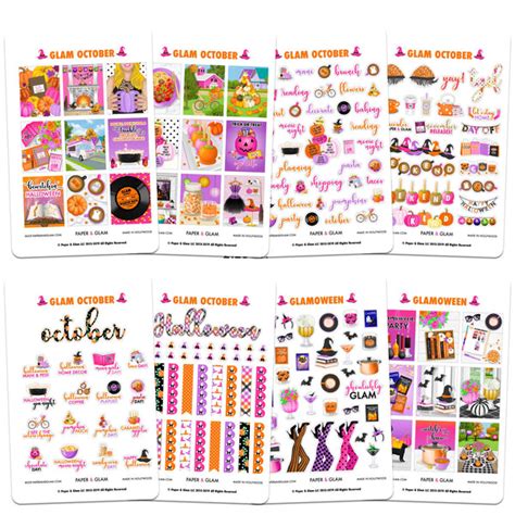 Glam October Planner Kit Paper And Glam Planners Stickers