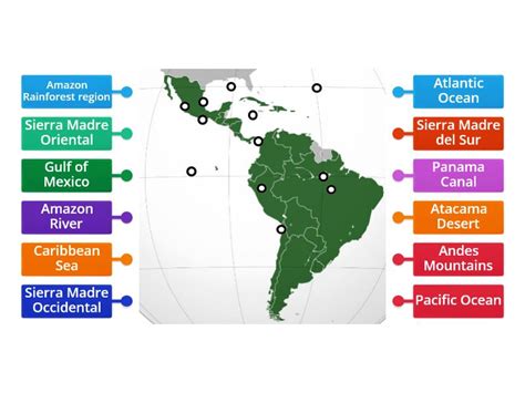 Latin American Physical Map Labelled Diagram