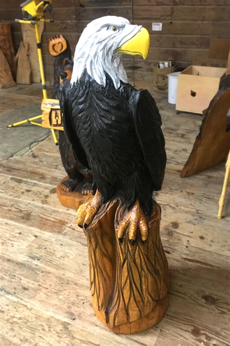 Soderlunds Wood Mill Chainsaw Carved Eagles