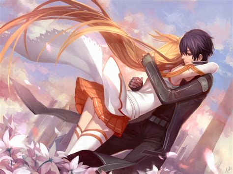 Ihot Wallons Asuna Kirito Couple Hug Sword Art Online Anime Hd Wallpaper