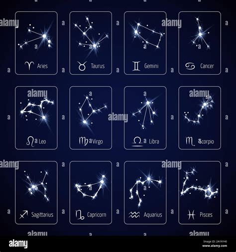 Les 12 Constellations De Signes Zodiacaux Illustratio
