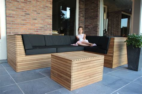 Teak Loungeset Diy Tuinmeubilair Terrasmeubilair Tuin Hoekbank