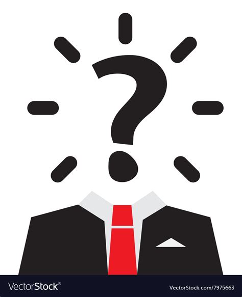 Unknown Man With Question Mark Instead Of Head Vector Image