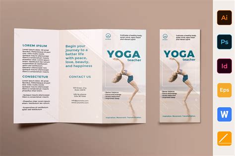 yoga instructor brochure trifold creative daddy