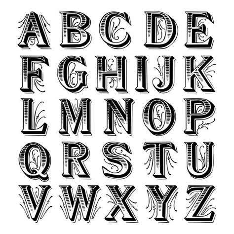 Ornate Alphabet Full Set Lettering Alphabet Lettering Design Alphabet