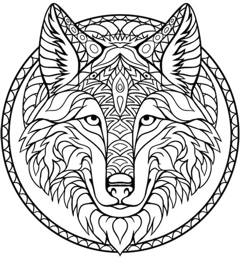 Premium Vector Hand Drawn Zentangle Wolf Head For Adult And Children