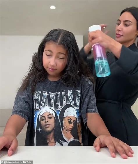 Kim Kardashian 42 Styles Her Eldest Daughter Norths Hair To Look