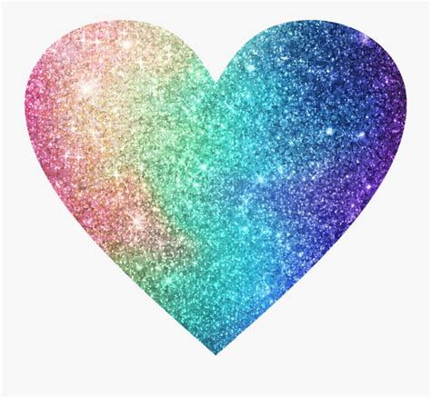 Image Heart Rainbow Glitter Color Glitter Heart Transparent
