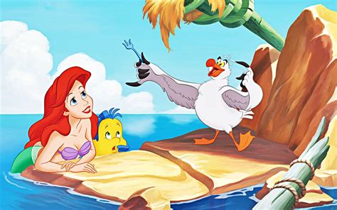 Walt Disney Book Images Princess Ariel Flounder And Scuttle Walt