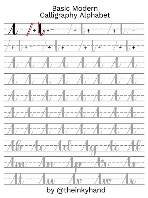Beginner Calligraphy Practice Sheets