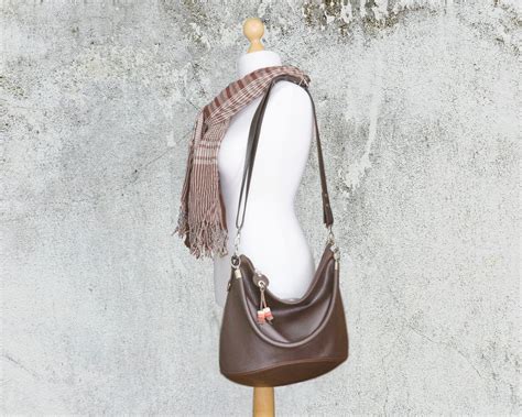 Brown Leather Hobo Purse Women S Slouchy Hobo Bag Whit Etsy