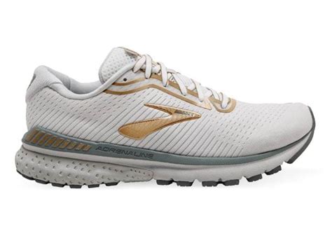 Brooks Adrenaline Gts 20 Womens White Grey Gold The Athletes Foot