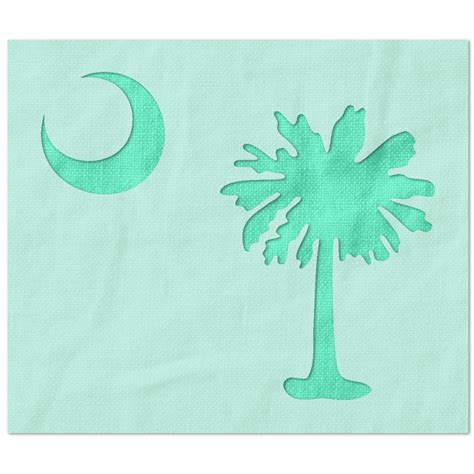 Palmetto Tree And Moon Stencil South Carolina State Flag Stencil