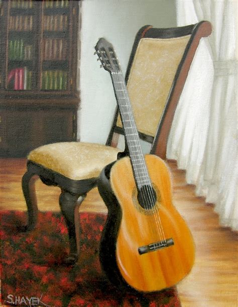 Classical Guitar Matted Art Print From Original Oil Painting Etsy