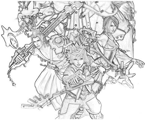 Choose your favorite coloring page and color it in bright colors. Kingdom Hearts Roxas Characters | Yumiko Fujiwara