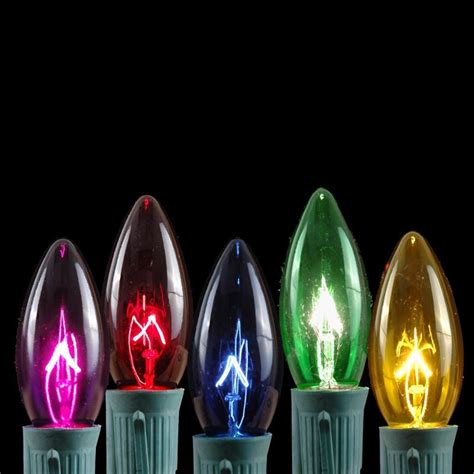 100 Multi Colored C9 Christmas Light Set On Black Wire Novelty Lights Inc