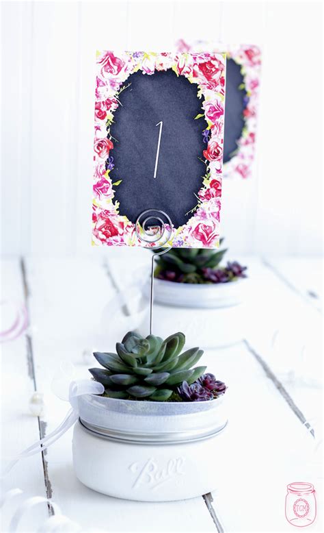 Turn table numbers into works of art with quilling paper. Mason Jar Table Number Markers - Mason Jar Crafts Love