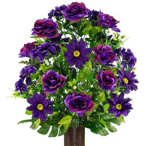 In addition to artificial silk flowers we also sell artificial trees. Sympathy Silks Artificial Cemetery Flowers - Realistic ...