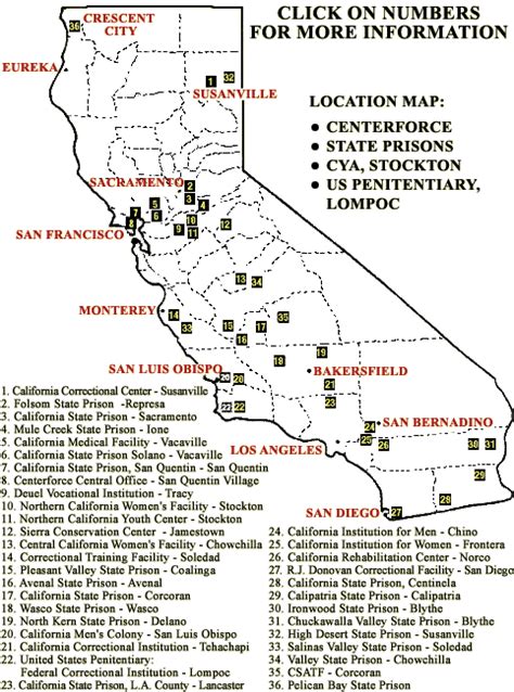 California State Prisons Map Criandiartes
