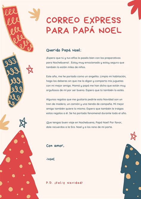 Plantillas De Cartas Para Papá Noel Editables Canva