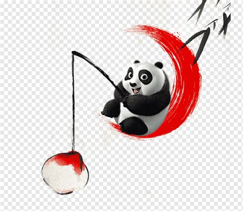 Panda Fishing Apple Po China Giant Panda Kung Fu Panda Film Cartoon