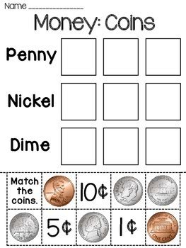 Printable Sorting Coins Worksheet – Learning How to Read