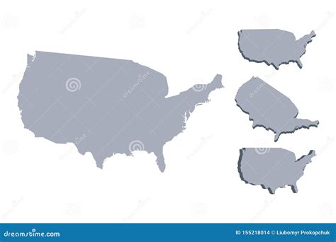 United States Of America Usa Isometric Map Vector Illustration