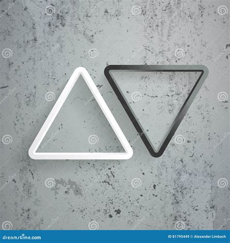 Triangle Arrow Black White Up Down Concrete Stock Vector Illustration