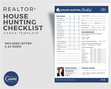 House Hunting Checklist Real Estate Marketing Template | Etsy House