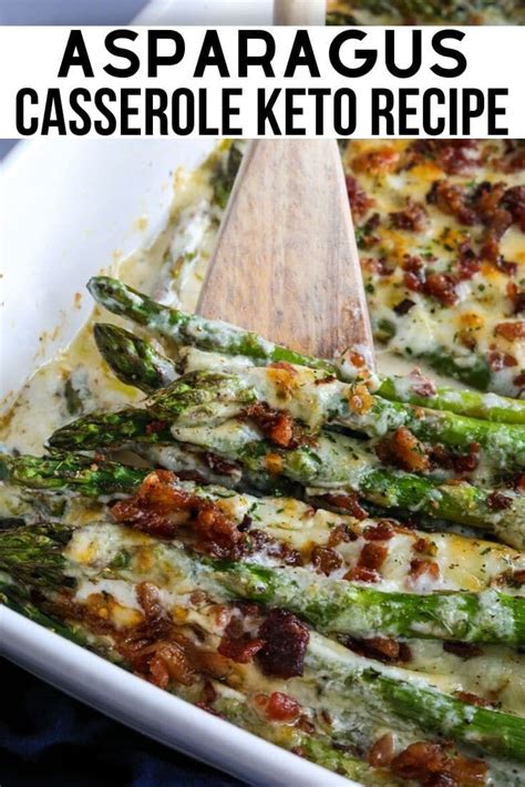 This creamy recipe makes for a delicious holiday side dish! Cheesy Asparagus Casserole Keto Recipe | Recipe ...