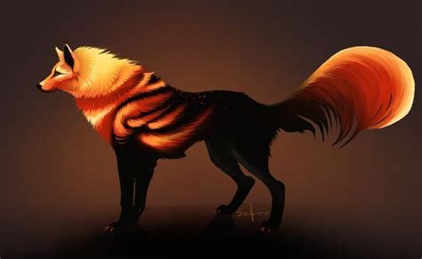 Fantasy Fire Wolf Mystical Animals Fantasy Creatures Art Mythical
