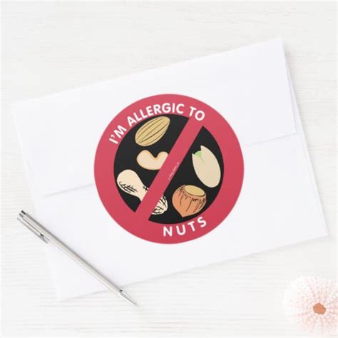 Im Allergic To Nuts Food Allergy Symbol Kids Classic Round Sticker