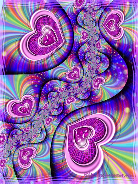 Psychedelic Love By Liuanta ~ Fractal Hearts Valentines Valentine Art