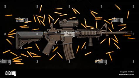 Ar 15 Assault Rifle Also Known As The M4 Carbine Chambered In Caliber