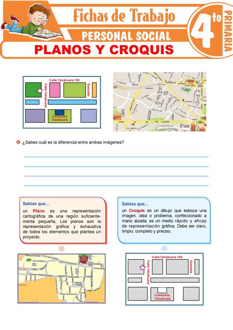 Planos y Croquis para Cuarto Grado de Primaria Sabes cuál es la