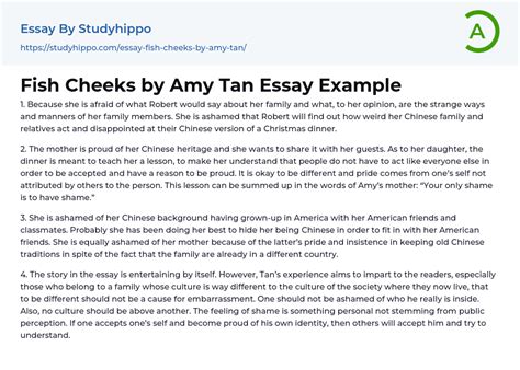 Fish Cheeks By Amy Tan Essay Example