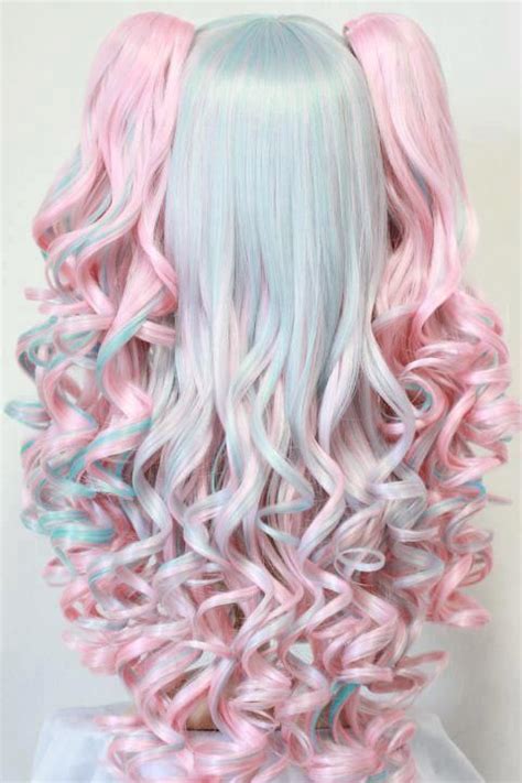 Pastel Hair Pink Blue Cotton Candy Curly Pretty Pretty Princess P