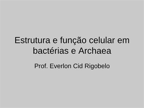 PDF Estrutura e função celular em bactérias e Archaeajavali fcav
