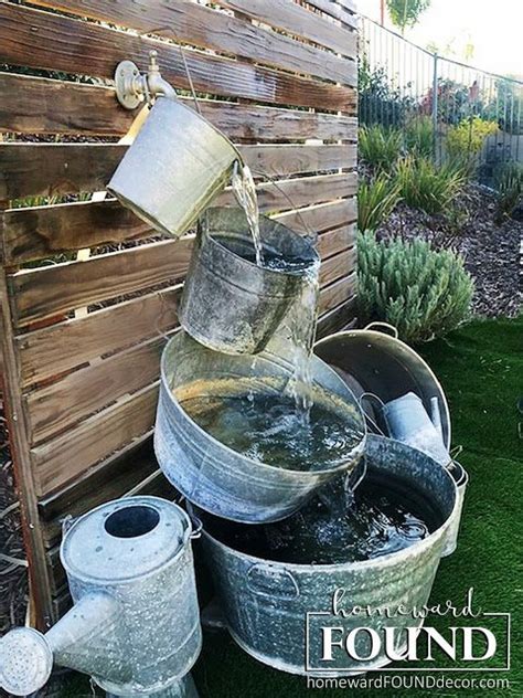 Salvaged Galvanized Bucket Fountain Diy Garden Fountains Diy Water