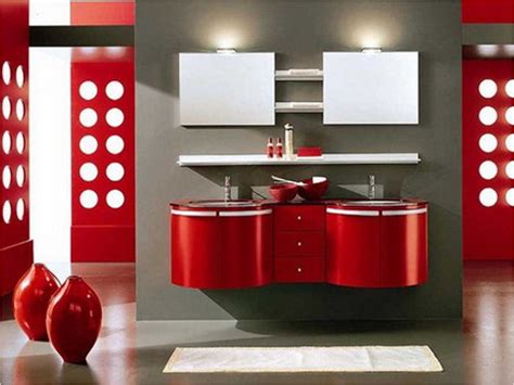 Gorgeous 3.5 thick stone top with integrated ramp style sink or undermount sink. Inspirational Red Bathroom Sinks (Dengan gambar)