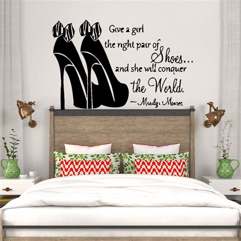 Art Bedroom Wall Sticker Words Inspirational Quote Merlin Monroe Shoes