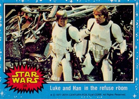 Check spelling or type a new query. 1977 Star Wars Luke and Han in the refuse room #38 Non-Sports Card Value Price Guide