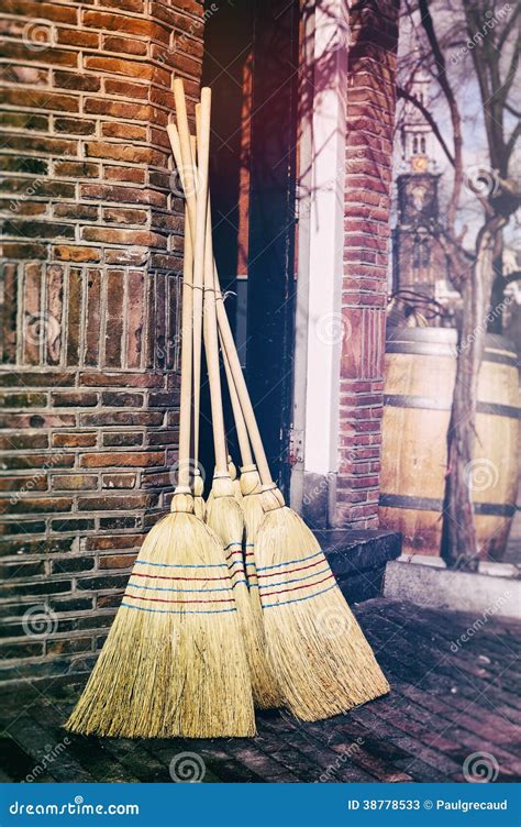 Traditional Brooms Stock Image Image Of Chores Cleanup 38778533