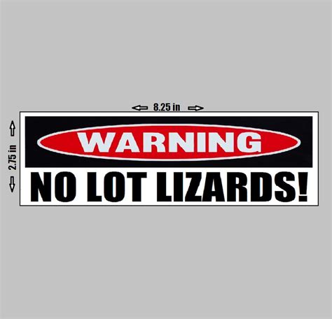 Bumper Sticker Warning No Lot Lizards Funny Trucker Truck Etsy